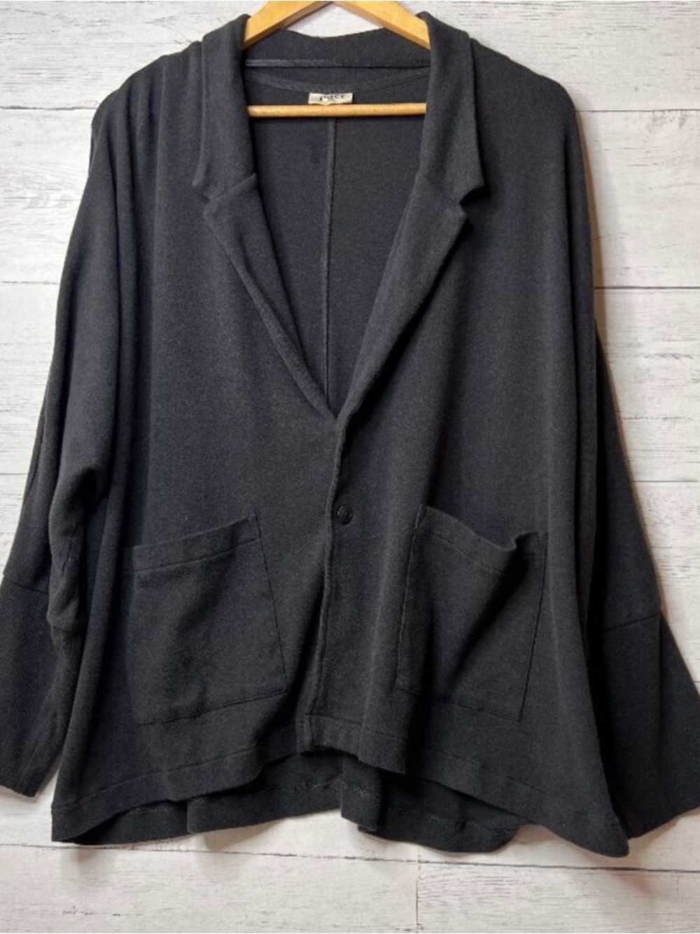 Pact Cardigan Womens Size XXL Dark Charcoal Gray Relaxed Airplane Blazer
